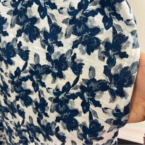 Chicos Tunic Tshirt Dress Blue White Cotton Blend Short Sleeve Pullover 4 XXL - Picture 3 of 6